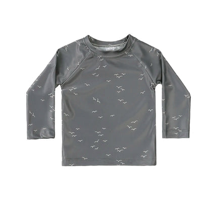Hurtigtørrende unisex baby badetøj 2-delt sæt – langærmet rashguard top, shorts, polyester, sommerstrandtøj