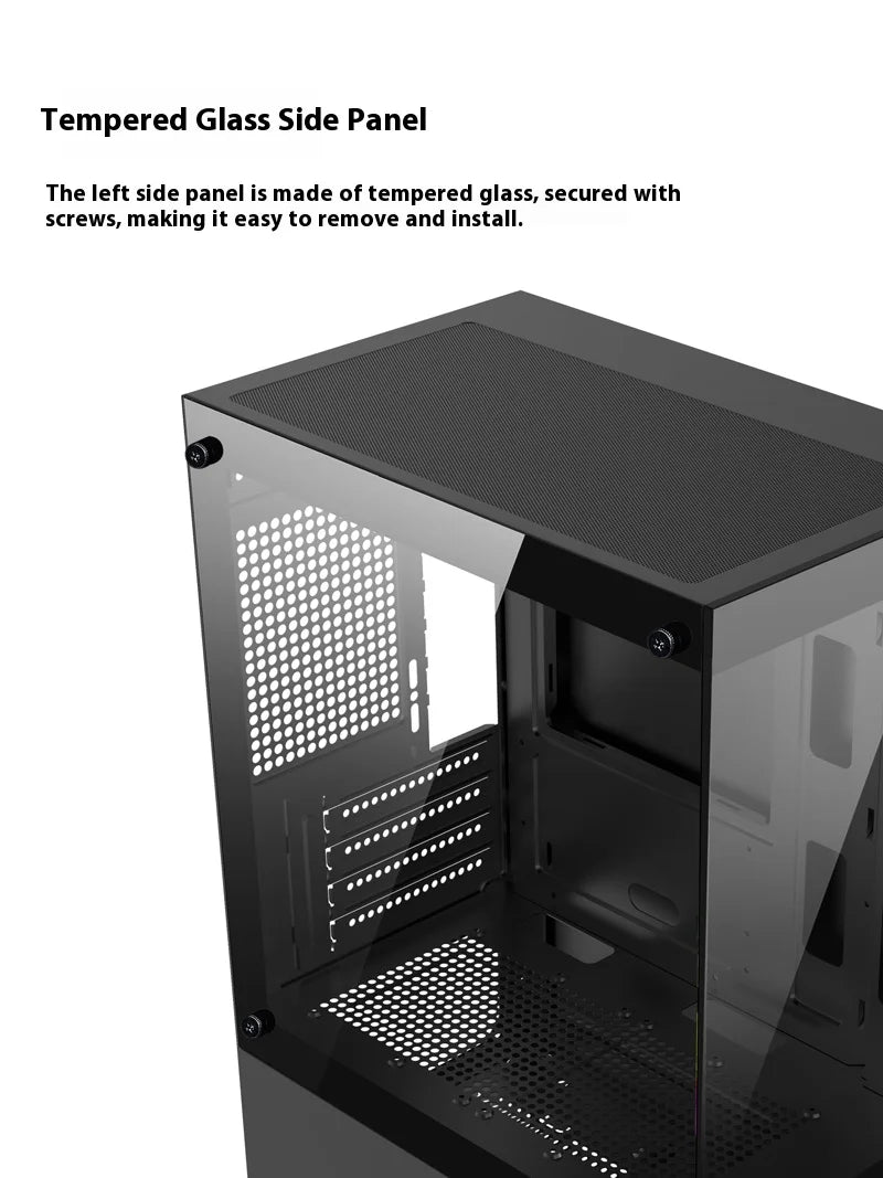 Mini ITX PC kabinet 240mm vandkøling MicroATX chassis