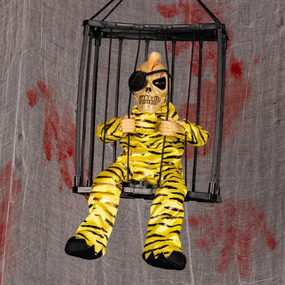 Halloween kraniedekoration hængbar fangebur rekvisit efterår 2025 uhyggelig indendørs hængende dekoration klar til ophængning