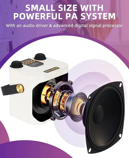 Karaoke Bluetooth Speaker Portable 360 Stereo Waterproof System With 2 Microphones Fall 2025 Trend Perfect For Parties