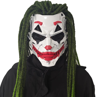 Cyberpunk Braids 2D PVC Resin Full-Face Cosplay Mask Halloween Anime Role-Play Prop 2026
