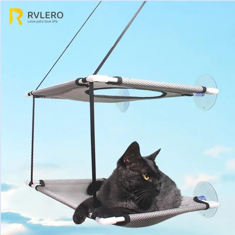 Amaca per Gatto Letto da Finestra Doppio Piano Montaggio a Ventosa Posto Soleggiato Sedile Accogliente per Pisolino Montato a Parete Autunno 2025