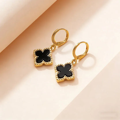 Earrings Four Leaf Clover Pendant Dangle Jewelry Gift Idea Spring 2026 Trendy Party Accessory