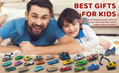 Calendario dell'Avvento Set 24 Auto in Lega Conto alla Rovescia di Natale