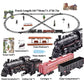 Train Set with Lights & Sounds - Interactive Locomotive Toy for Kids Battery-Powered Electric Steam