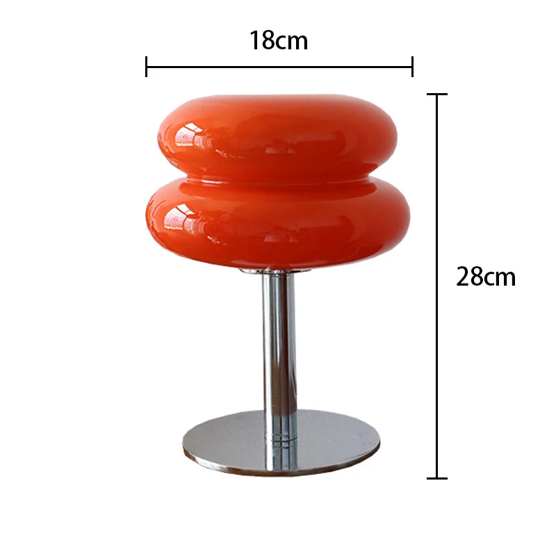 Lámpara de mesa de vidrio Macaron Luz nocturna tricolor Protector de ojos