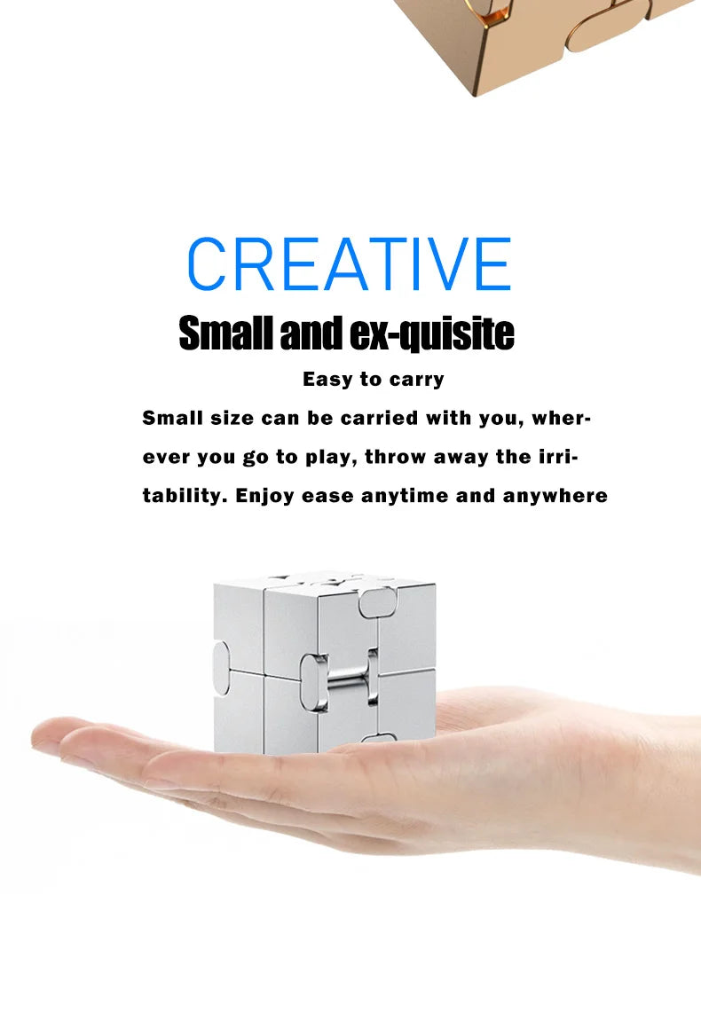 Metal Magic Cube Stress Relief Toy Portable Puzzle Focus