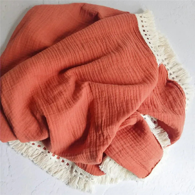 Baby svøb tæppe 100 procent bomuld muslin nyfødt blomsterprint quilt svøb efterår 2025 åndbar blød gave