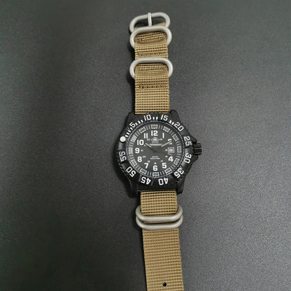 Reloj Militar Correa de Nylon Verde 50m Impermeable Luminoso