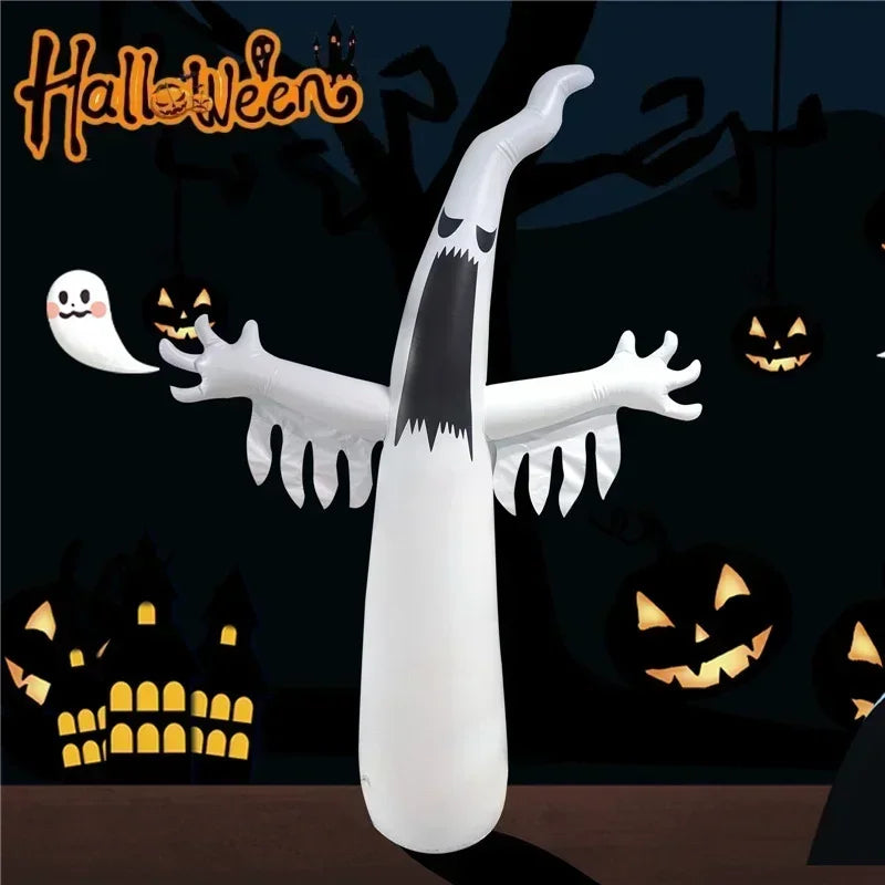 Giant Inflatable Halloween Ghost with LED Lights - Spooky Yard Decoration for Outdoor & Indoor