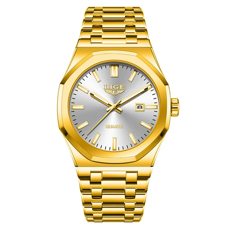 Quartz Watch Stainless Steel Waterproof Luminous Wristwatch