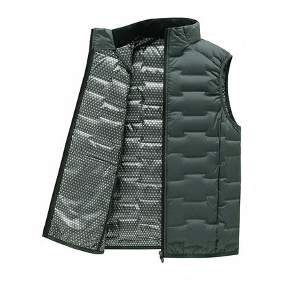 Warm Cozy Men’s Down Vest - Stand Collar, Duck Down, Winter