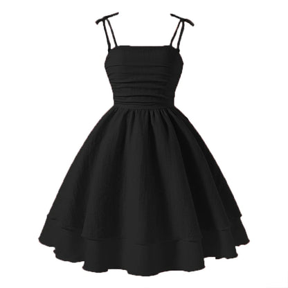 Lightweight Girls' Dress - Tiered Sling Dress, Polyester Elastane, For Birthday Party, Pageant, Communion