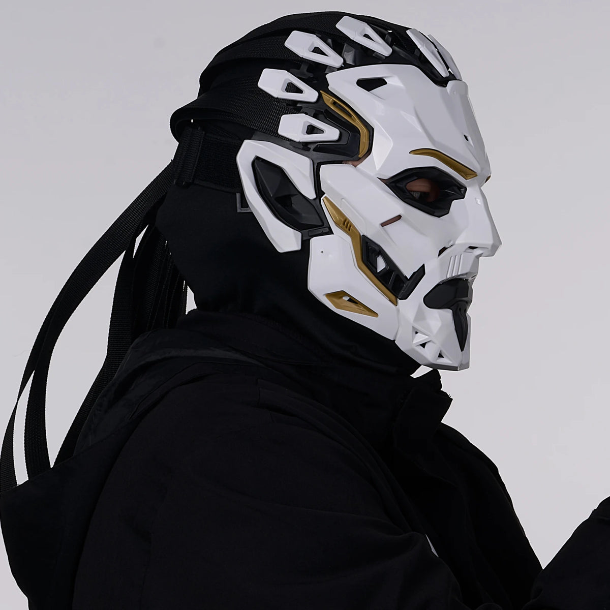 JAUPTO punk Witcher PVC-cosplaymasker voor het hele gezicht, hoogwaardig feestattribuut, Halloweenaccessoire 2026
