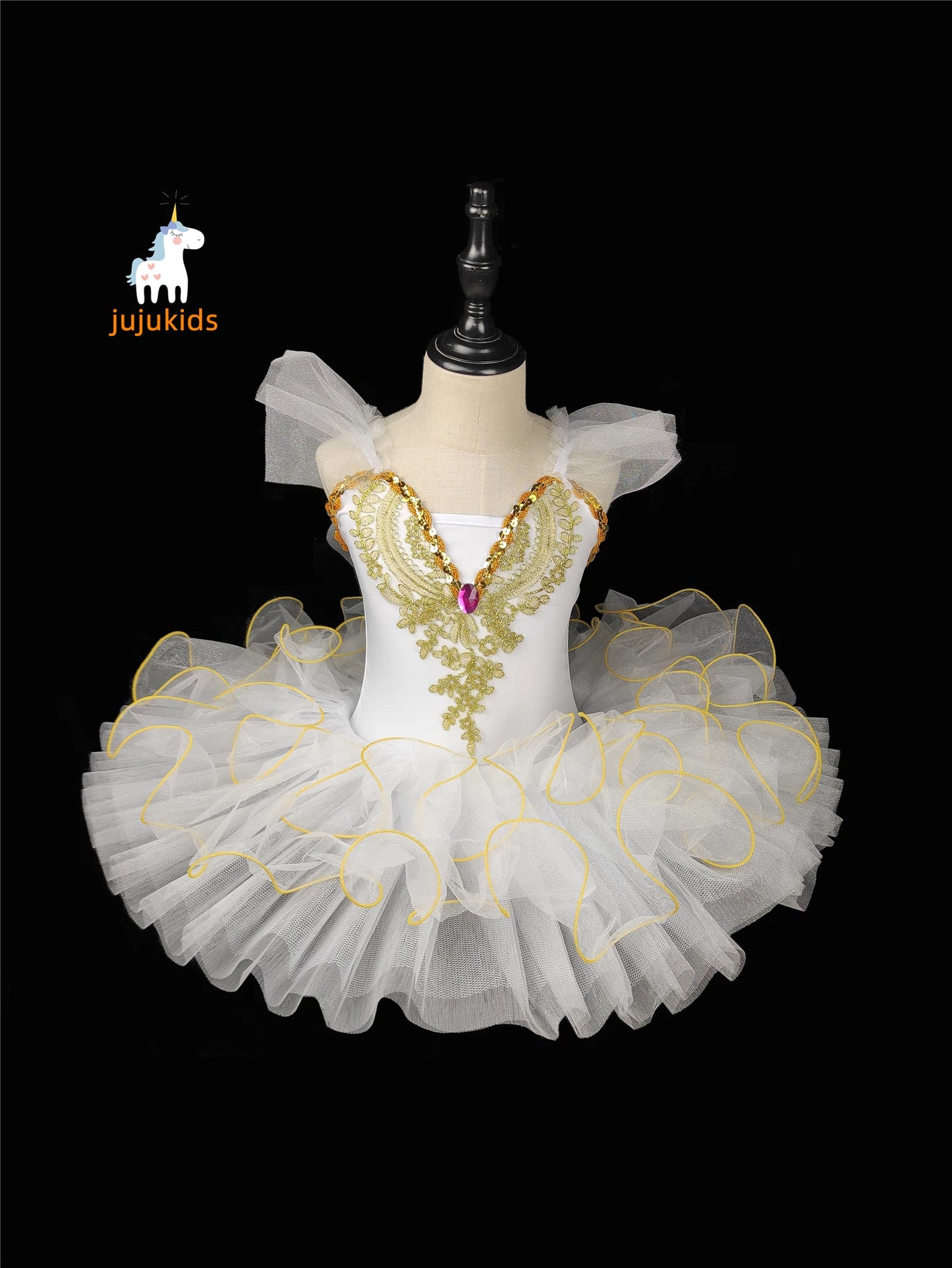 Tutu da balletto leggero per ragazze - stile pancake, poliestere, per spettacoli di recital