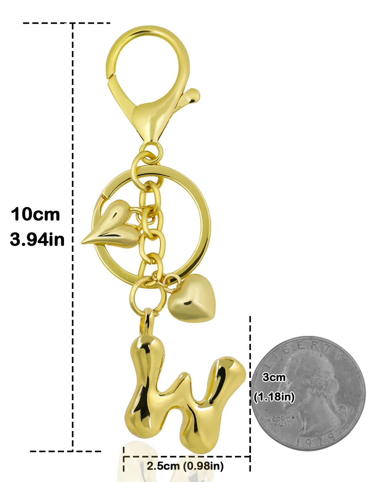 Personlig nøglering guld boblebogstav taskevedhæng gave