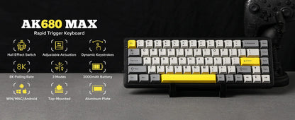 Teclado mecánico 68 teclas inalámbrico Bluetooth RGB efecto Hall