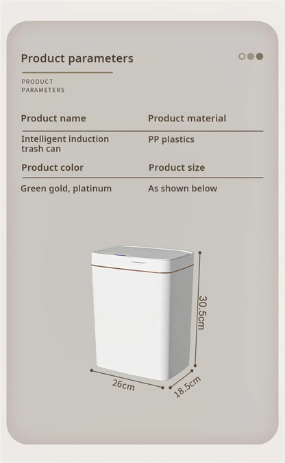 Touchless Smart Sensor Trash Can 15L Waterproof Automatic