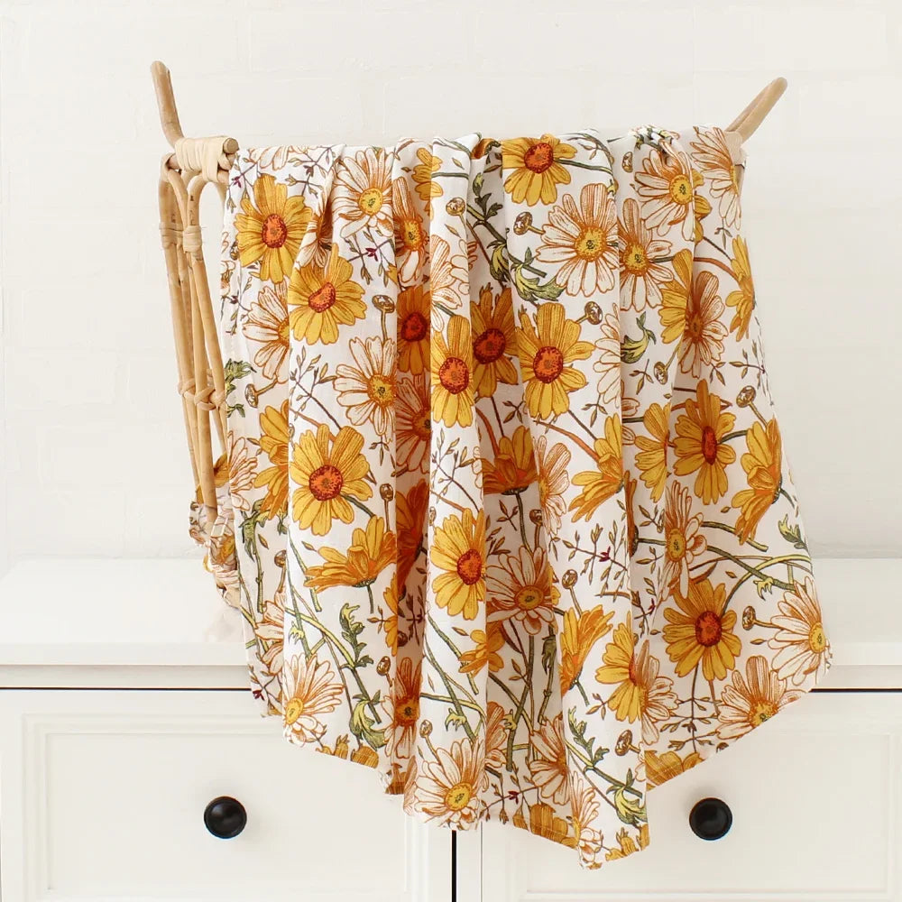 Bambus Musselin Pucktuch 120x120 Cm Blumen Neugeborenen Bettwäsche Herbst 2025 Atmungsaktiv Umweltfreundlich Baby Geschenk