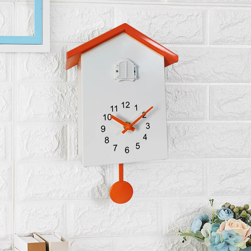 Cuckoo Wall Clock 20x25cm Muted Green Modern Hanging Home Clock Fall 2025 Whimsical Quartz Pendulum Gift