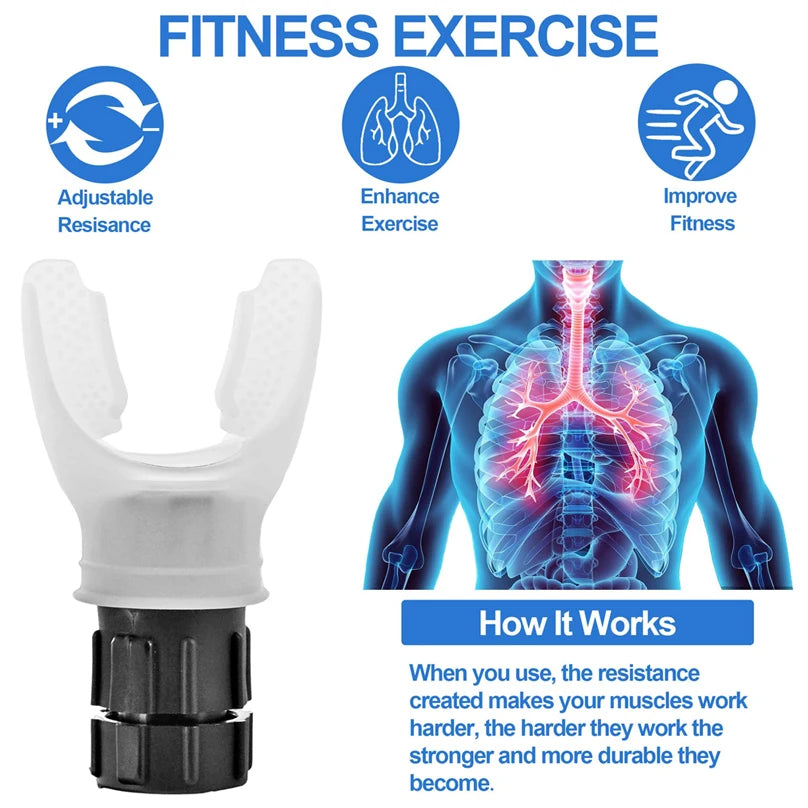 Adjustable Breathing Trainer - Fitness Equipment for Lung Capacity Improvement & Endurance