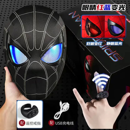 Remote-Controlled Spider-Man LED Cosplay Headgear with Glowing Red and Black Design 2026