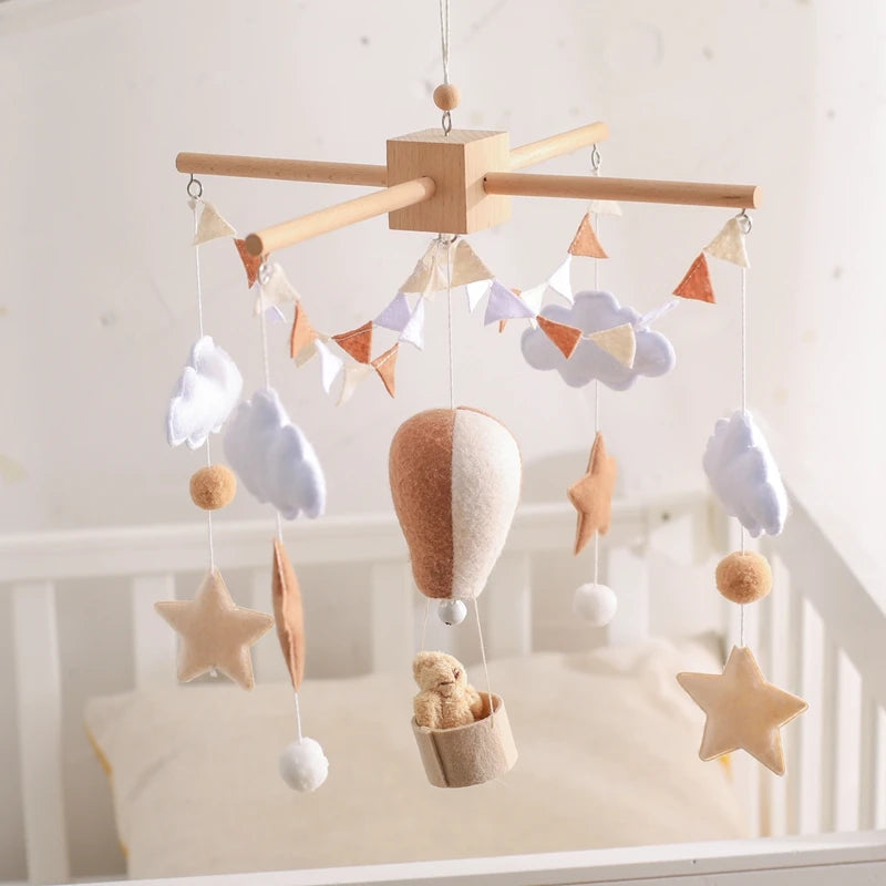 Hot Air Balloon Crib Mobile Newborn Sensory Toys Soothing