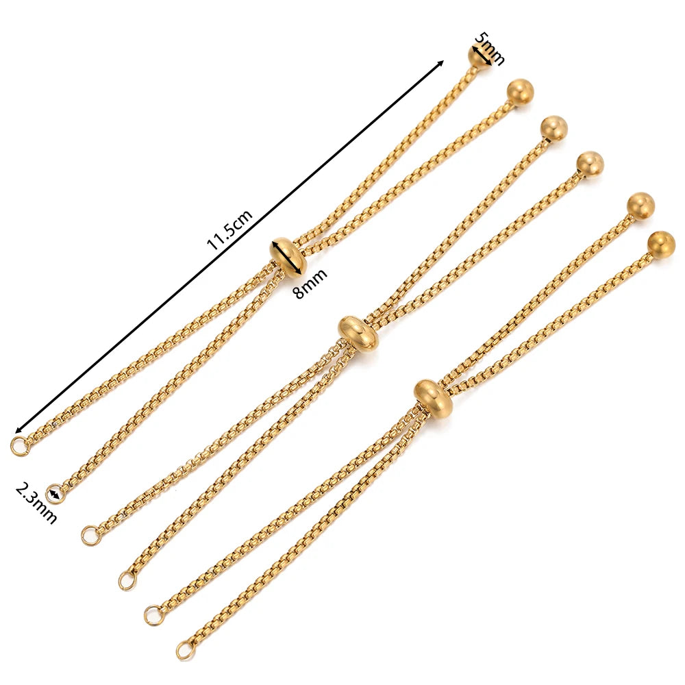 Extensores de Pulsera de Acero Inoxidable Deslizadores Ajustables 3 Piezas