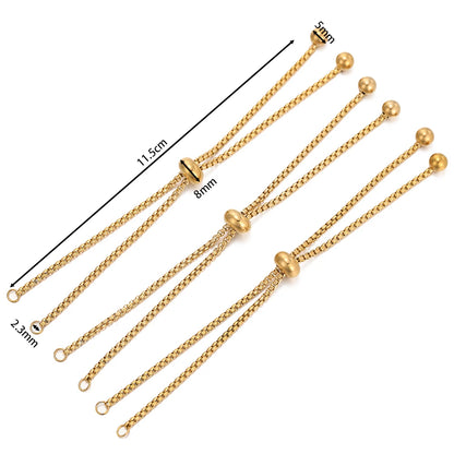 Extensores de Pulsera de Acero Inoxidable Deslizadores Ajustables 3 Piezas