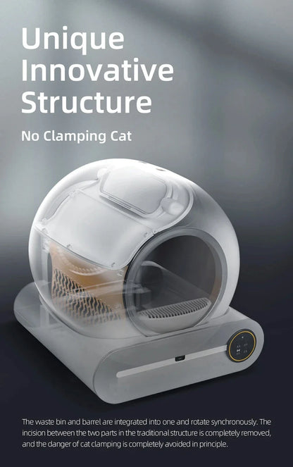 Cat Litter Box 65L Large Space Smart WiFi Auto Clean Enclosed Pet Toilet 9L Waste Bin TikTok Viral Fall 2025 Gift