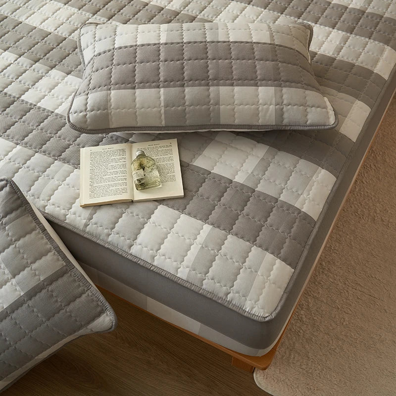 Protège-matelas matelassé à carreaux housse respirante antibactérienne literie automne 2025 sommeil frais