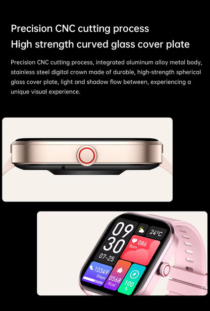2025 Health Smartwatch BP+ECG+HRV+BG Monitor with SpO2, Heart Rate, Sleep & Fitness Tracking