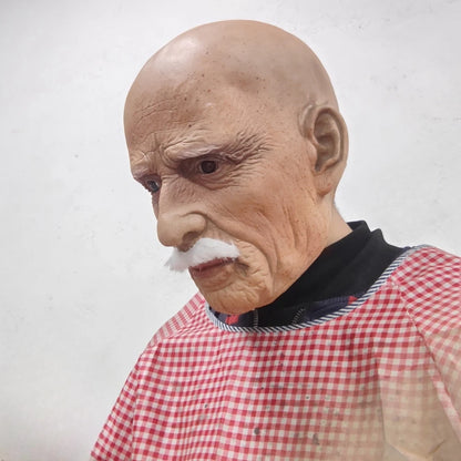 Realistisch latex cosplaymasker van een oude man met baard dat het hele hoofd bedekt, voor volwassenen, rekwisiet voor Halloweenfeesten 2026