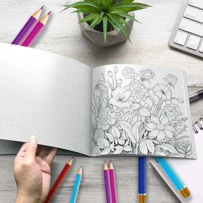 Art Coloring Book 20 Page Flower Graffiti Style Fall 2025 Trend Stress Relief Gift