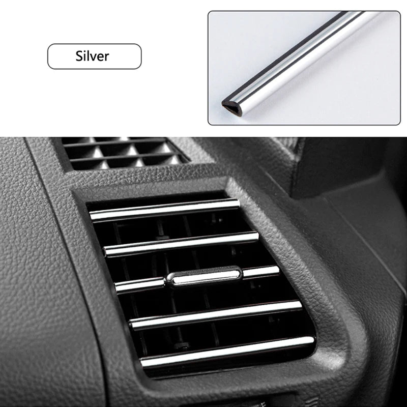 U-Shaped Car Air Conditioner Outlet Strips - 10 PCS Flexible Decorative Car Accessories