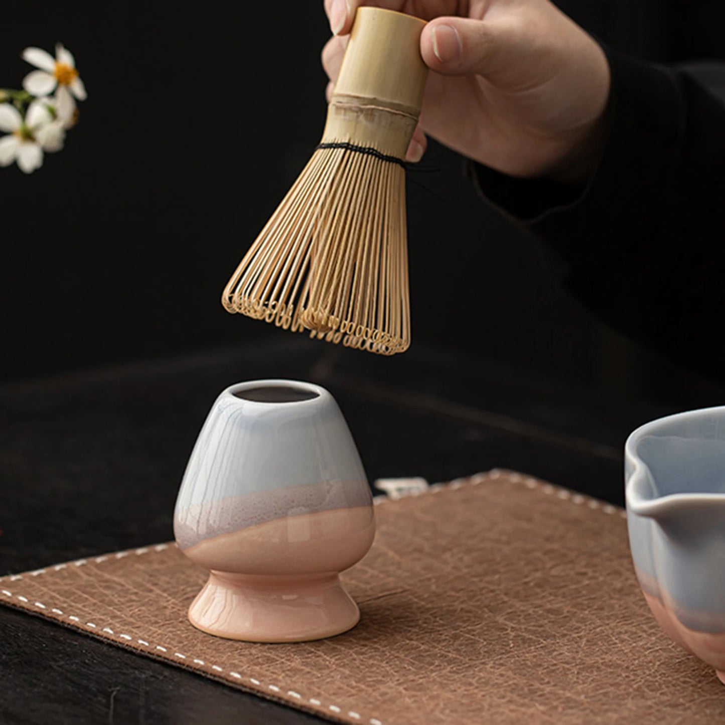 Supporto per frusta Matcha in ceramica Chasen Stand per teiera domestica