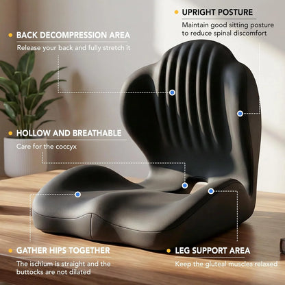 Memory Foam Seat Cushion – Ergonomic Lumbar Support for Office Chair and Car, Stress Relief
