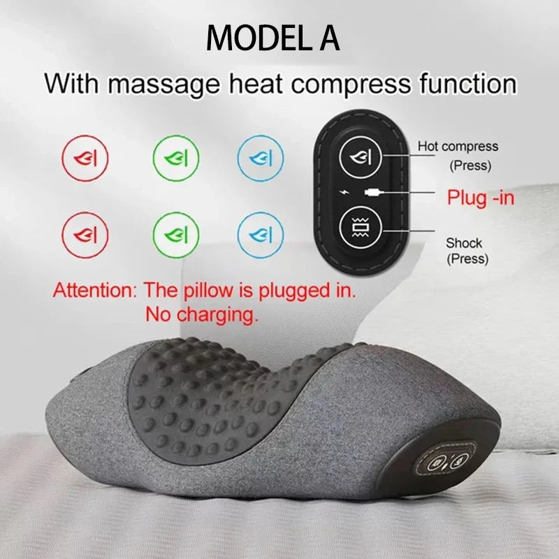 Neck Massager Pillow With Heat And Vibration - Viral Trend Cervical Therapy For Neck And Shoulder Relief, Hot Compress
