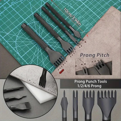 Leder-Nähset All-in-One Lederhandwerkswerkzeug-Set mit Ahlen, Nadeln und Faden, DIY-Geschenkidee