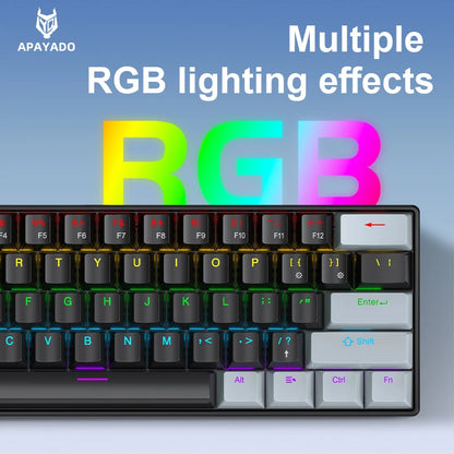 Teclado Mini Mecánico con Cable RGB Portátil 60 Porciento