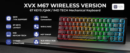 Mechanisch Toetsenbord M67 67 Toetsen Pakking Hot Swappable RGB