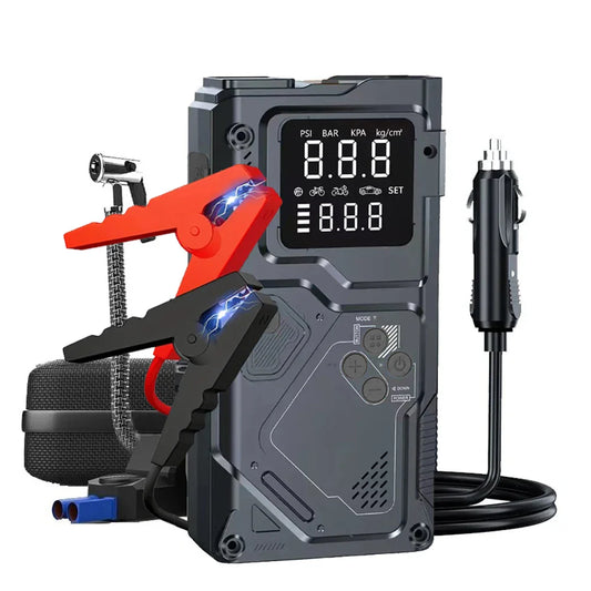 Jump Starter With Air Pump 6 In 1 Car Battery Booster 5000A Peak 150 PSI Tire Inflator 400LM LED Light Fall 2025 Prep