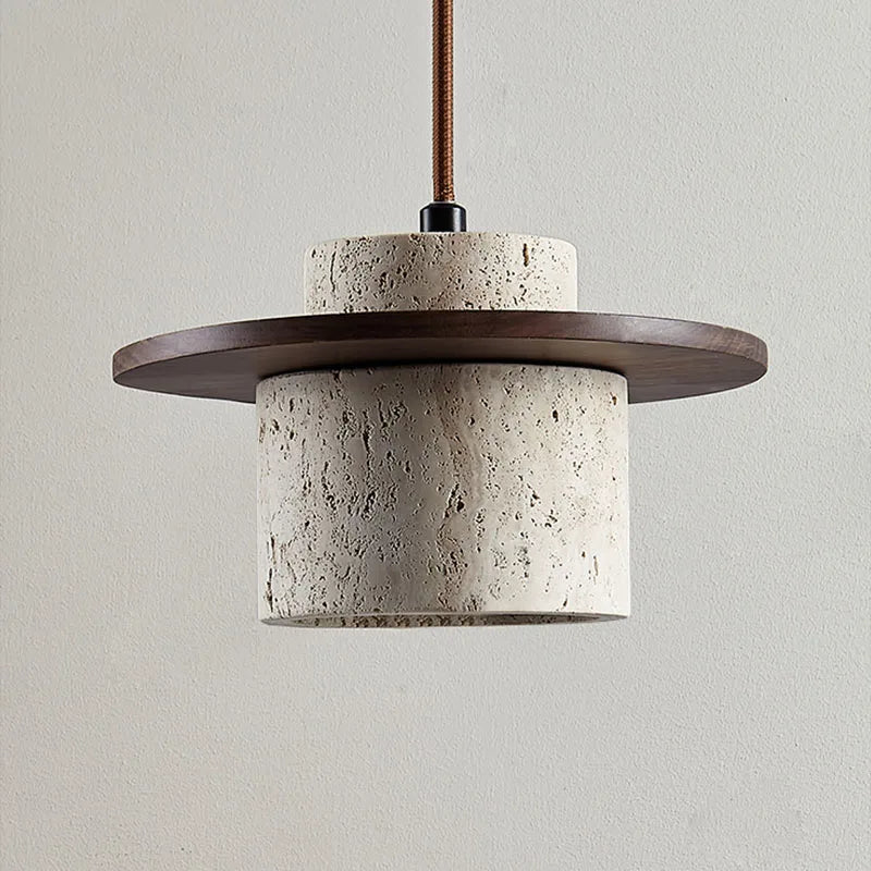 Japandi Wabi Sabi Stone Pendant Light Rustic Bedroom Cafe Lamp