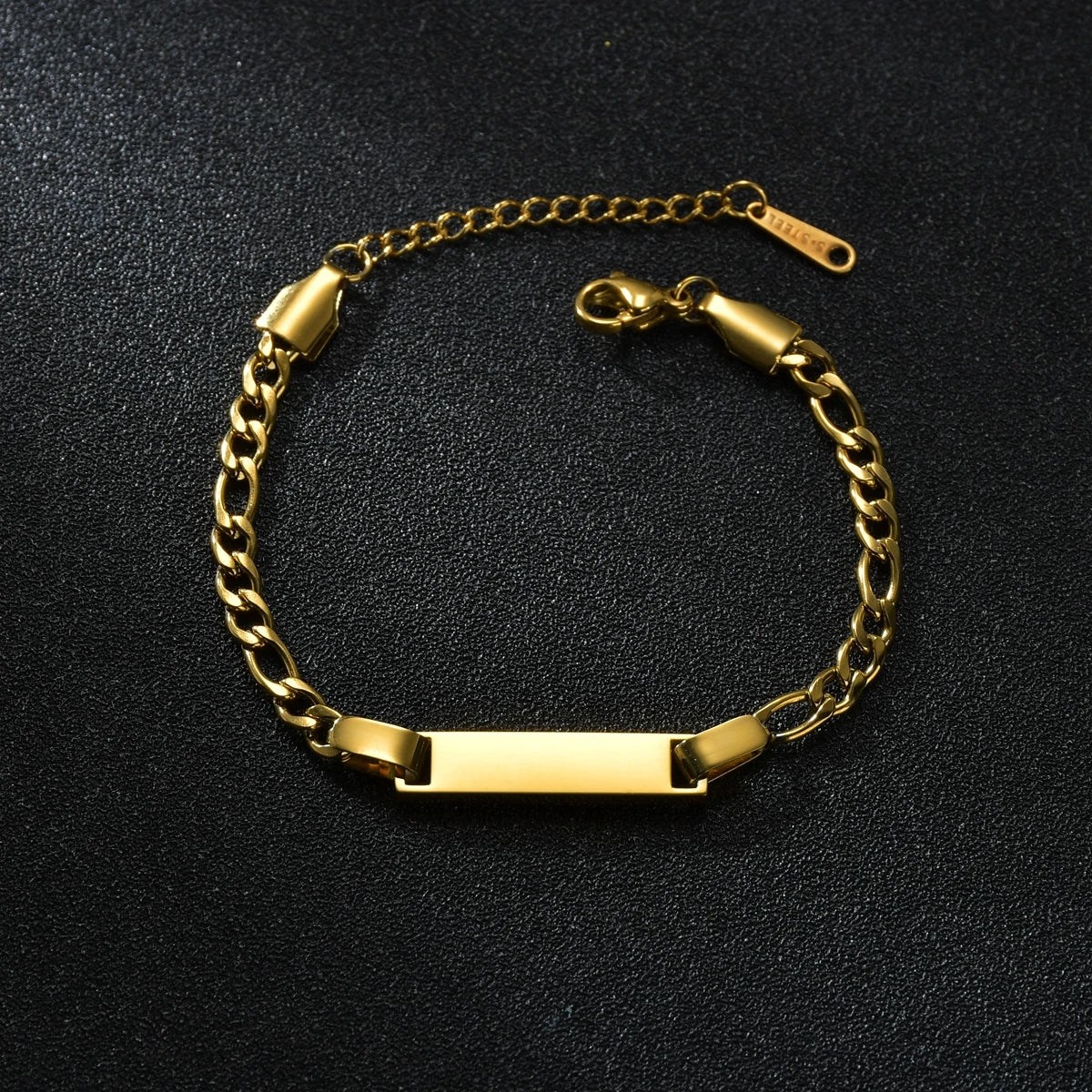 Akizoom Punk incide il nome braccialetti personalizzati color oro catena a mano spessa in acciaio inossidabile coppia personalizzata uomo donna gioielli regalo