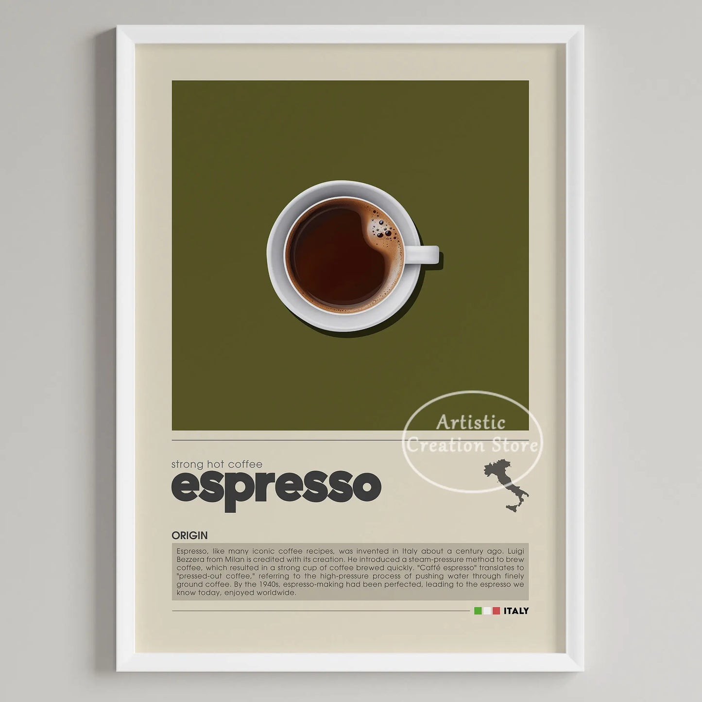 Art mural café six panneaux décoration minimaliste cuisine café