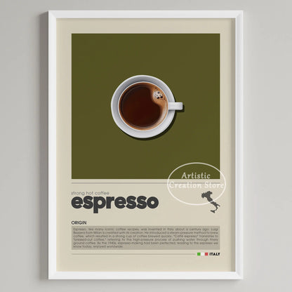 Art mural café six panneaux décoration minimaliste cuisine café