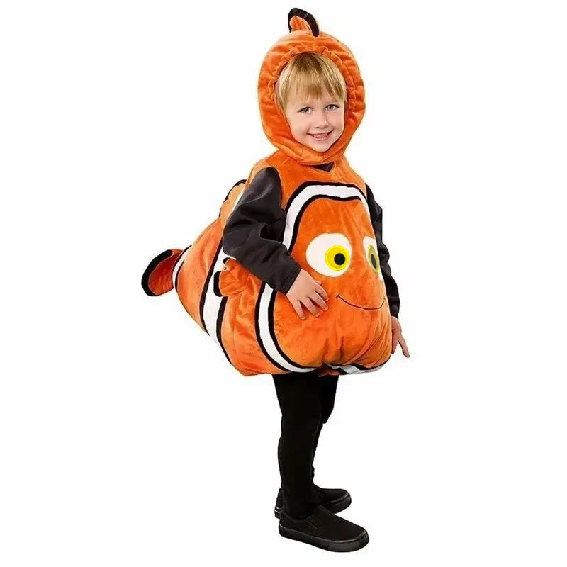 Nemo-kostuum als clownvis voor peuters, met capuchon, rollenspelkostuum voor feestelijke optredens, Halloween en verkleedfeesten 2026