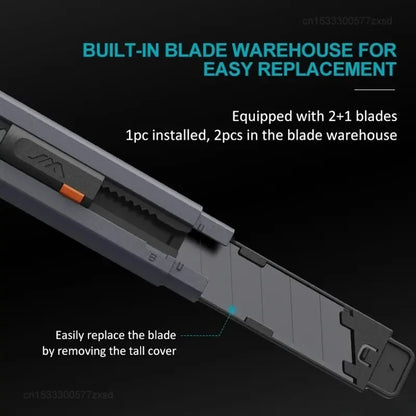 Kompakt verktøykniv med sikkerhetslås - 0,79 tommers karbonstålblad, hjemmeverktøy for gjør-det-selv-håndverk