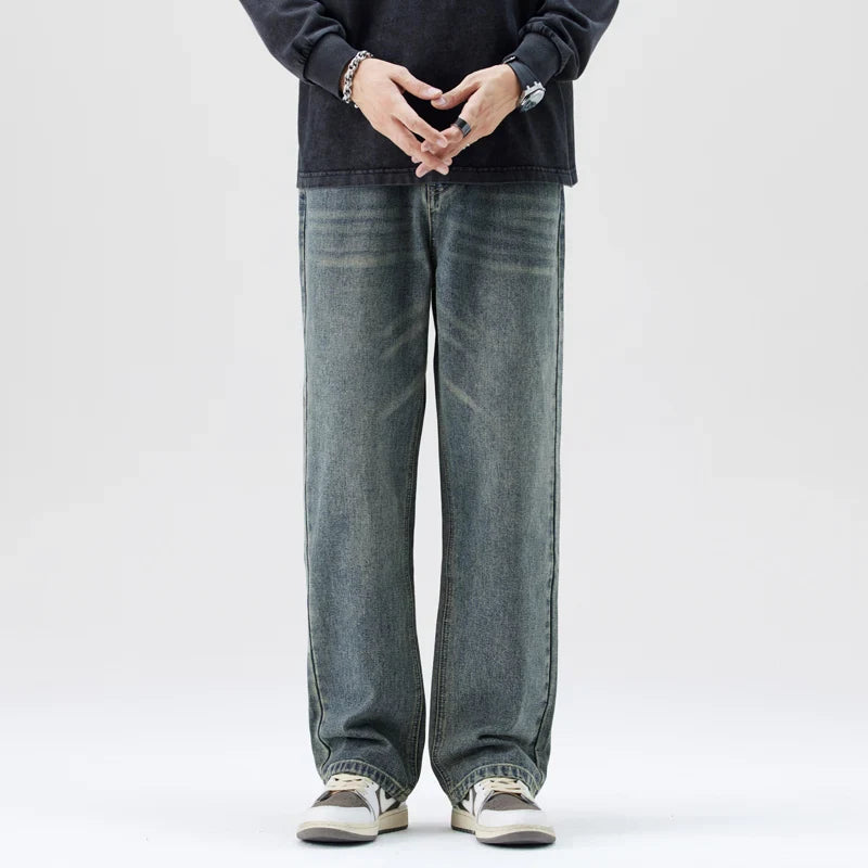 Jeans para hombre de peso pesado - Corte recto holgado, algodón street