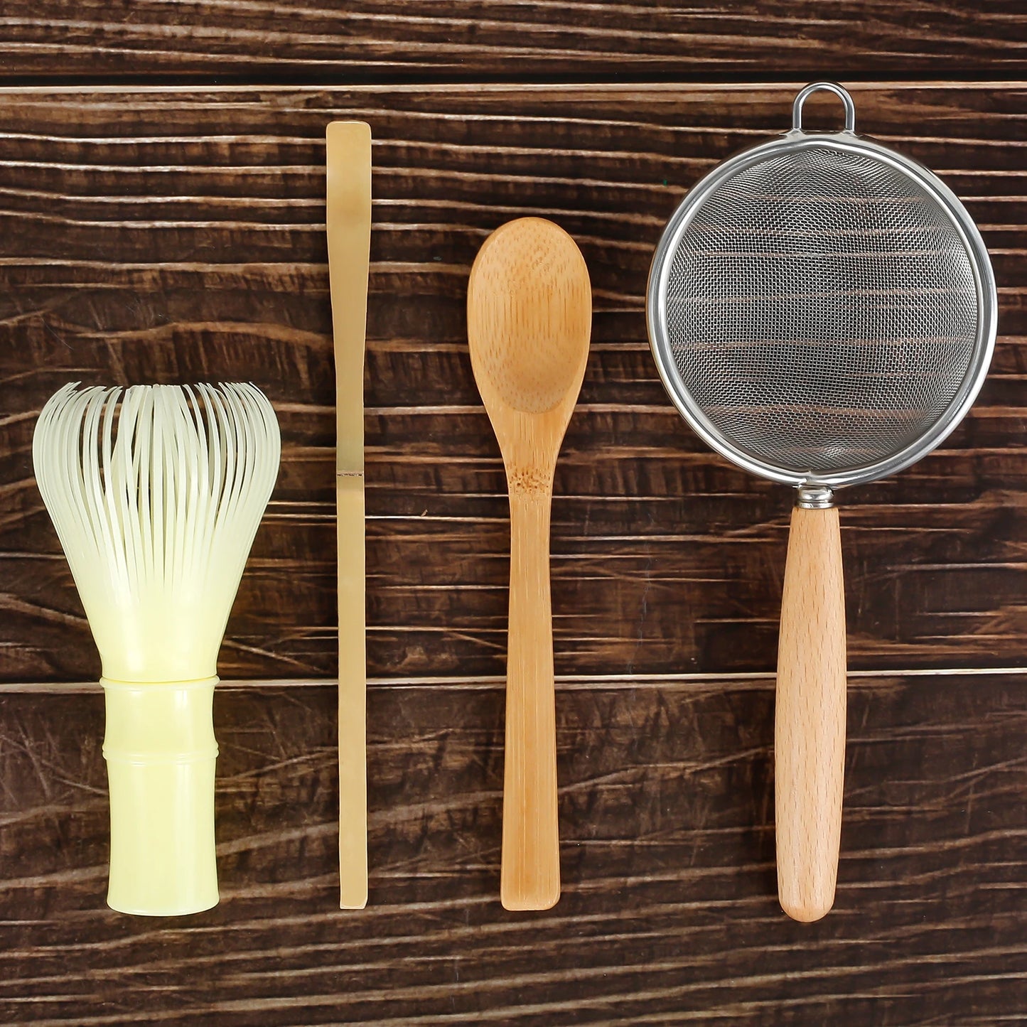 Bambus Matcha Piskeris Sæt Med Holder Ske Sigte Begynder